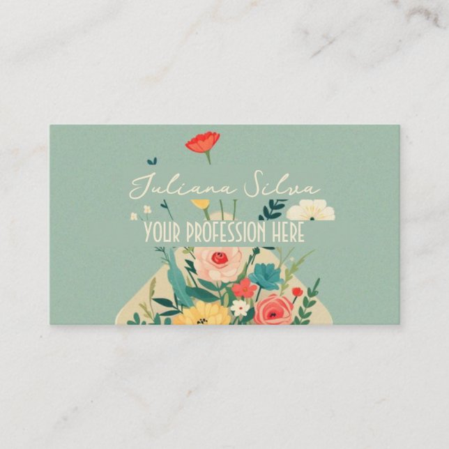Wildflowers Botanical Garden with QR Business Card (Front)