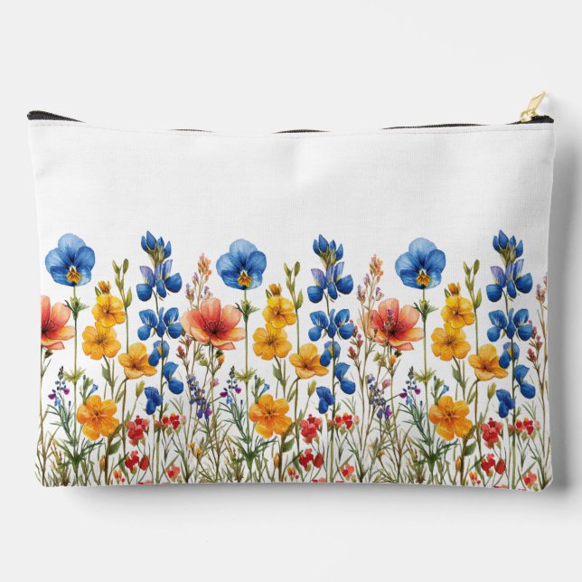 wildflowers botanical nature garden accessory pouch (Back)