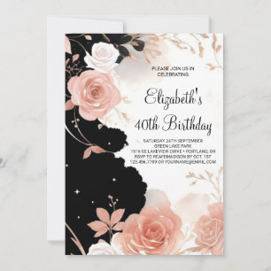 Wildflowers Botanical Printable 40th Birthday Invitation