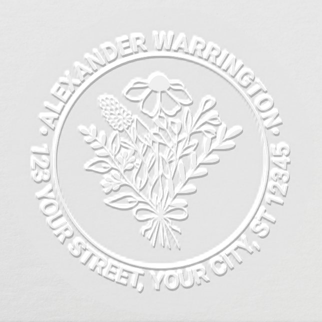 Wildflowers Bouquet #1 Name Return Address Embosser (Design)