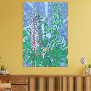 Wildflowers Bouquet Bluebonnet Flowers Floral Art Canvas Print