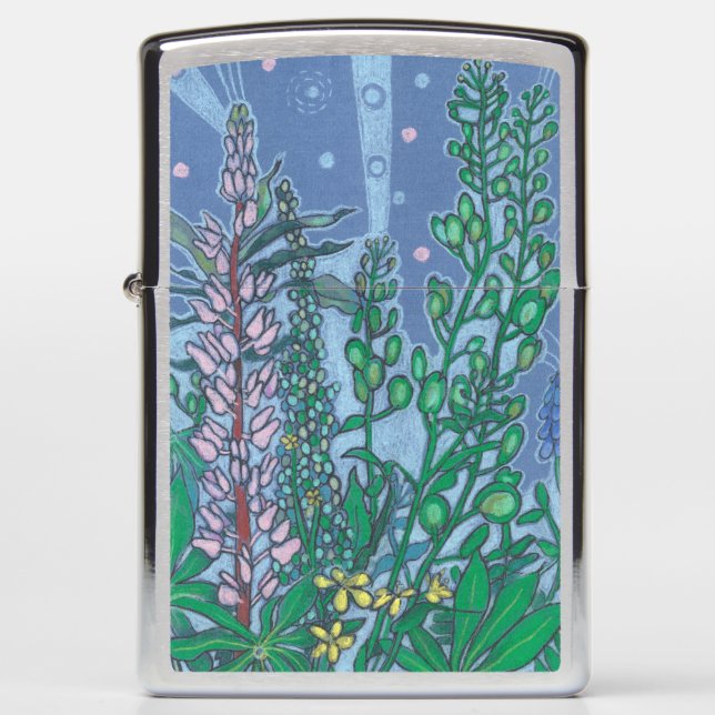 Wildflowers Bouquet Bluebonnet Flowers Floral Art Zippo Lighter (Front)