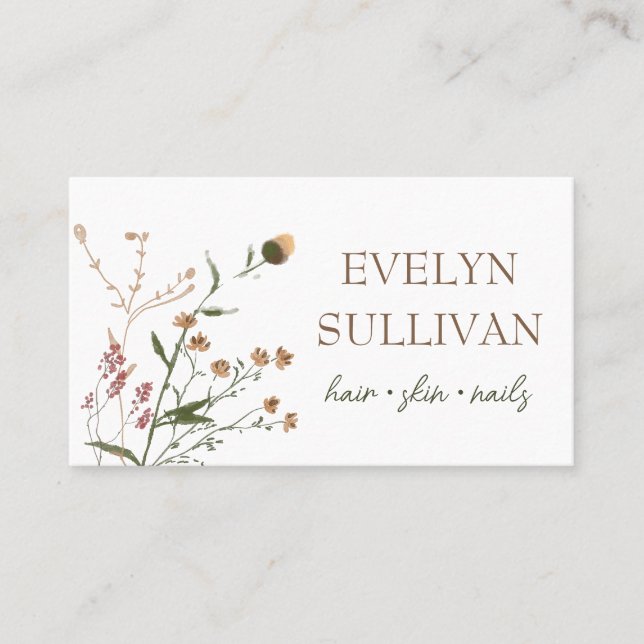 Wildflowers bouquet business card (Front)