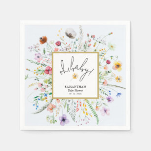 Wildflowers Boy Baby Shower Blue Napkins