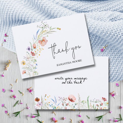 Wildflowers Boy Baby Shower Thank You Card