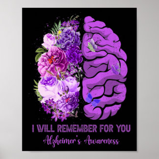 Wildflowers Brain Remember For You Alzheimer Aware Poster