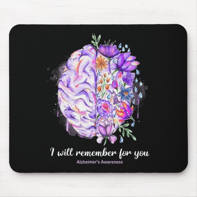 Wildflowers Brain Remember For You Alzheimer Brain Mouse Pad (Front)