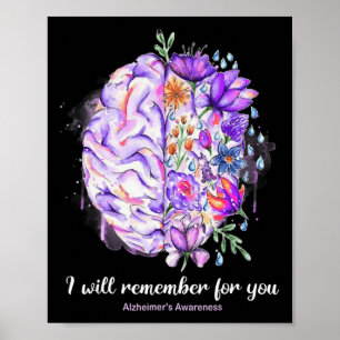 Wildflowers Brain Remember For You Alzheimer Brain Poster