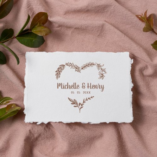 Wildflowers  Branches Heart for Wedding Rubber Stamp