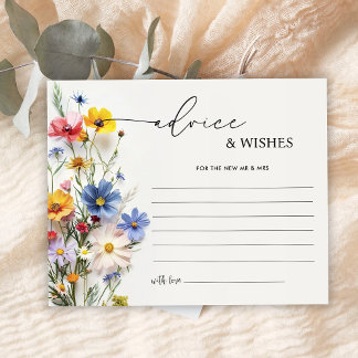 Wildflowers Bridal Shower Advice and Wishes