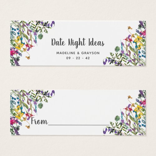 Wildflowers Bridal Shower Date Night Ideas Card