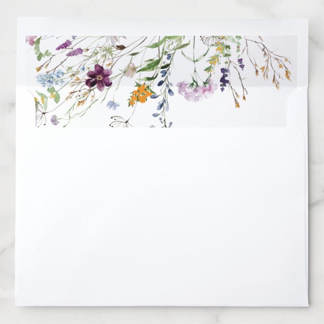 Wildflowers Bridal Shower Elegant Envelope Liners (In Envelope)