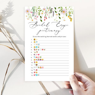 Wildflowers bridal shower emoji pictionary game