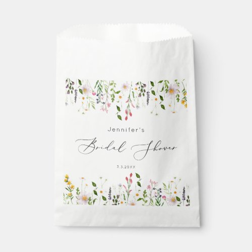 Wildflowers bridal shower favor bag