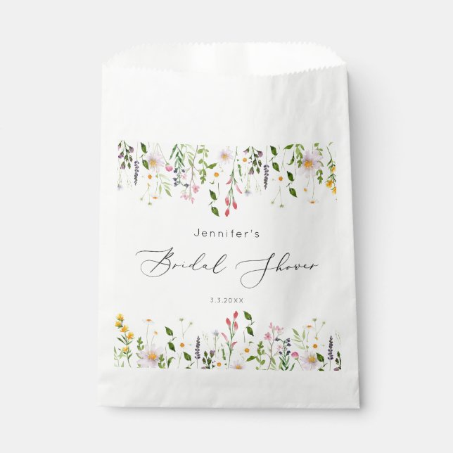 Wildflowers bridal shower favor bag (Front)
