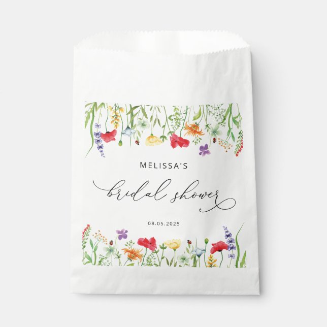 Wildflowers Bridal Shower Favor Bag (Front)