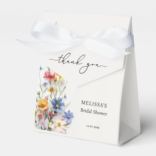 Wildflowers Bridal Shower Favor Boxes (Front Side)