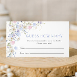 Wildflowers Bridal Shower Guess How Many Game Enclosure Card