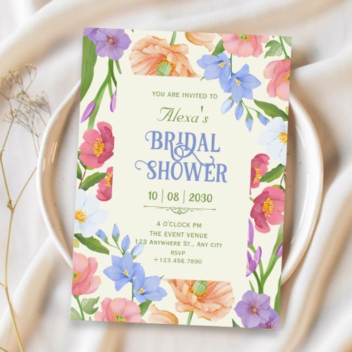 Wildflowers bridal shower invitation