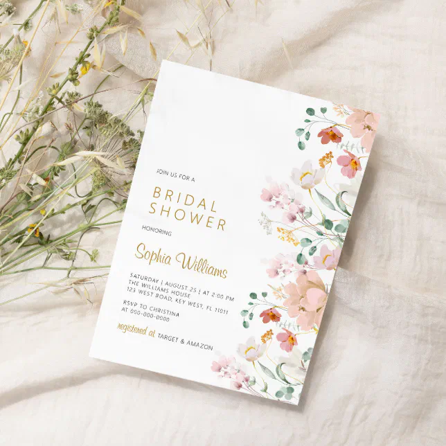 Wildflowers Bridal Shower Invitation Zazzle