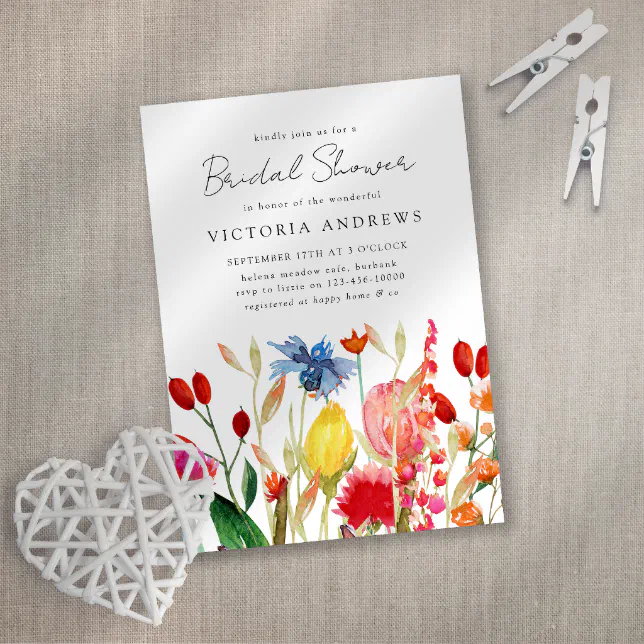 Wildflowers Bridal Shower Invitation Zazzle