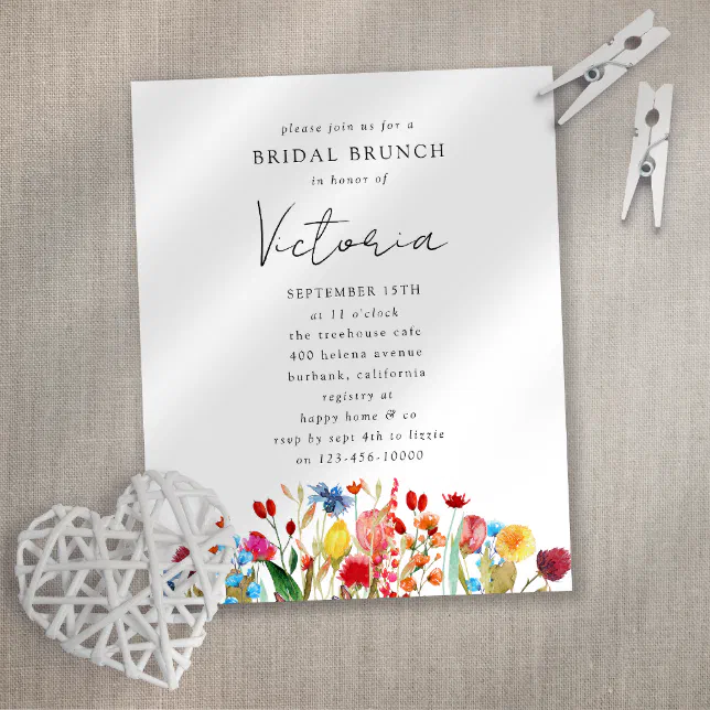 Wildflowers Bridal Shower Invitation Zazzle