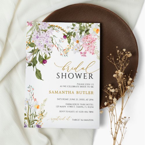 Wildflowers Bridal Shower Invitation