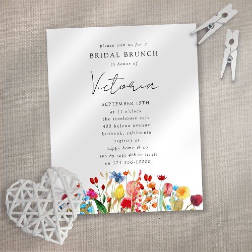 Wildflowers Bridal Shower Invitation