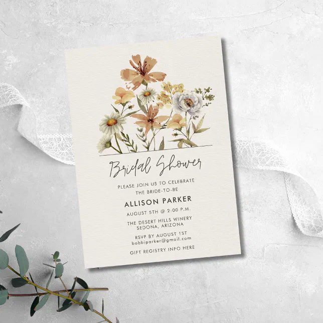 Wildflowers Bridal Shower Invitation | Zazzle