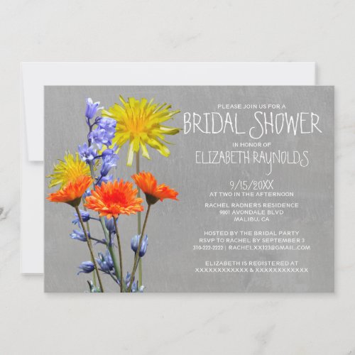 Wildflowers Bridal Shower Invitations
