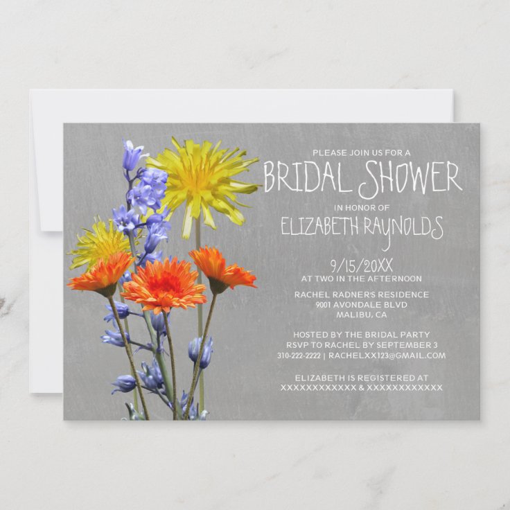 Wildflowers Bridal Shower Invitations Zazzle