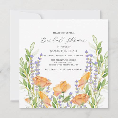 Wildflowers Bridal Shower Invitations