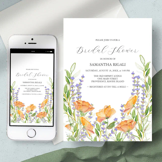 Wildflowers Bridal Shower Invitations Zazzle