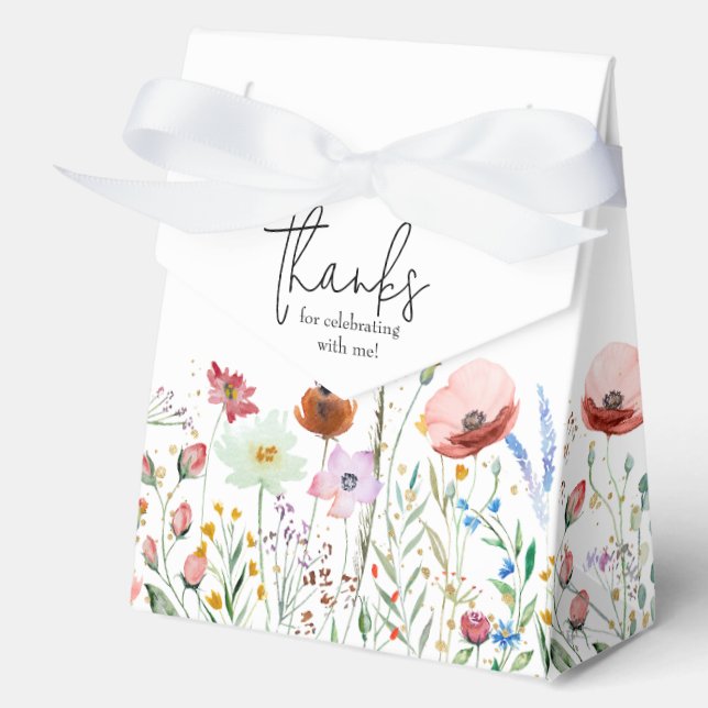 Wildflowers Bridal Shower Large Tent Favor Boxes (Front)