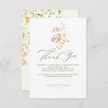 Wildflowers Bridal Shower Little Thank You by lovelywow at Zazzle