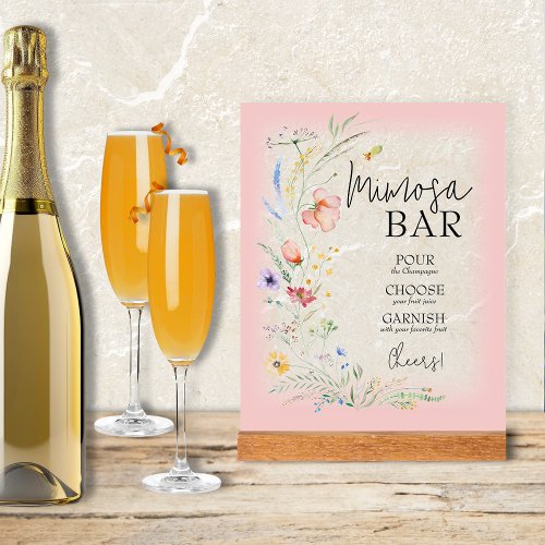 Wildflowers Bridal Shower Mimosa Bar Acrylic Sign