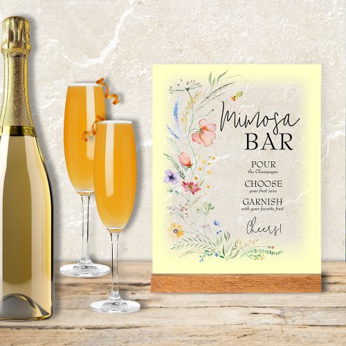 Wildflowers Bridal Shower Mimosa Bar Acrylic Sign