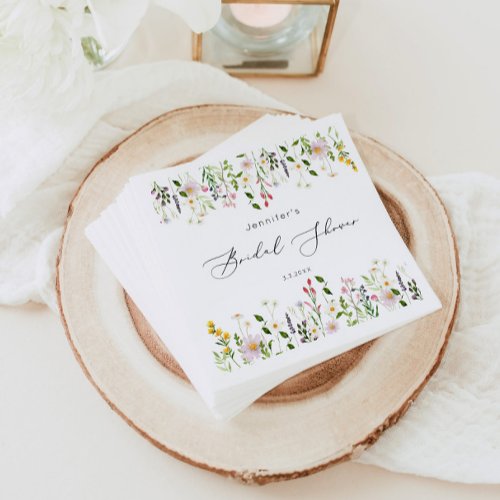 Wildflowers bridal shower napkins