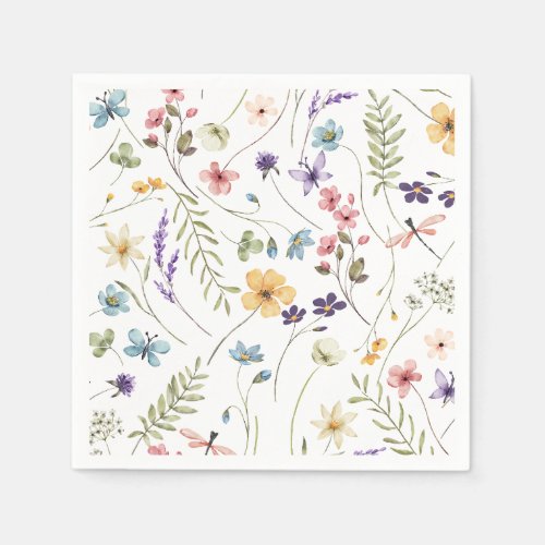 Wildflowers  bridal  shower napkins