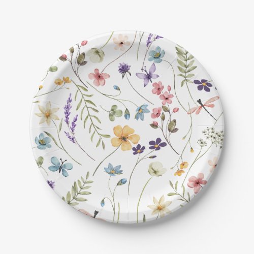 Wildflowers  bridal  shower paper plates