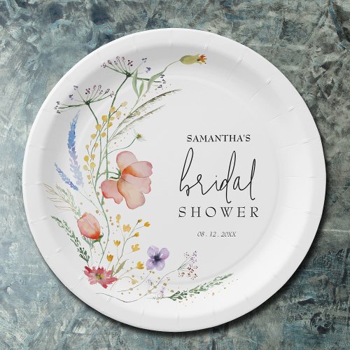 Wildflowers Bridal Shower Paper Plates