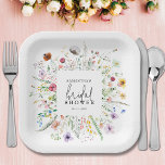 Wildflowers Bridal Shower Paper Plates<br><div class="desc">Stylish bridal shower square paper plates feature an elegant watercolor wildflower border and your details in chic lettering. MATCHING items in our collection.</div>