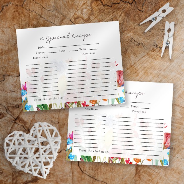 Wildflowers Bridal Shower Recipe Card (Creator Uploaded)