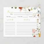 WILDFLOWERS Bridal Shower Recipe card<br><div class="desc">WILDFLOWERS Bridal Shower Recipe card, </div>