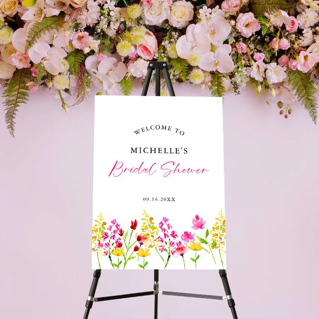 Wildflowers Bridal Shower Script Welcome Custom Foam Board (Creator Uploaded)