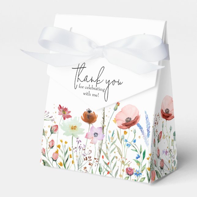 Wildflowers Bridal Shower Small Tent Favor Boxes (Front Side)