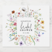 Wildflowers Bridal Shower Sparkling Wine Label (Single Label)
