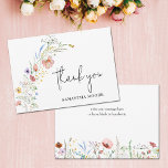 Wildflowers Bridal Shower Thank You Card<br><div class="desc">Stylish bridal shower thank you notes feature elegant watercolor wildflowers,  thank you and your name in chic lettering on the front and room to write a note on the back above a bottom border of flowers. MATCHING items in our collection.</div>
