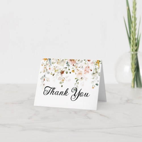 Wildflowers Bridal Shower Thank You Card