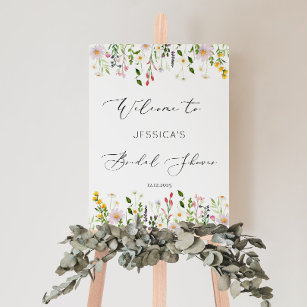 Wildflowers bridal shower welcome foam board